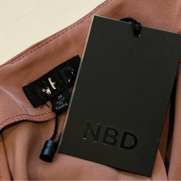 NBD Malia Midi Dress Sheen Satin Mauve Size M - Picture 7 of 9